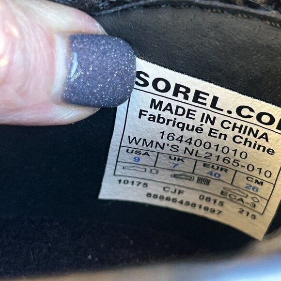 Sorel Women’s Black Major Mesh Patent Leather Booties Size 9 NWOT - Picture 3 of 10